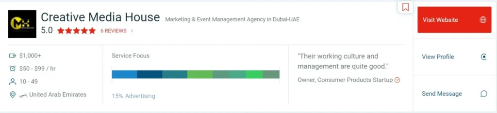 Clutch Recognizes Creative Media House As Best Creative Agency